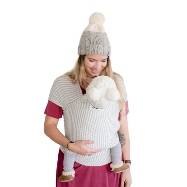 beluga baby baby wrap carrier the shannon light grey and white stripe