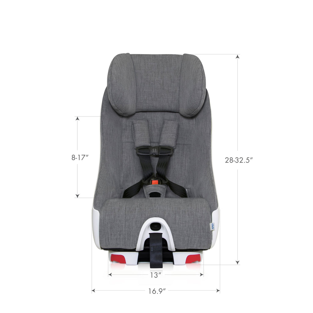 clek foonf convertible car seat front dimensions