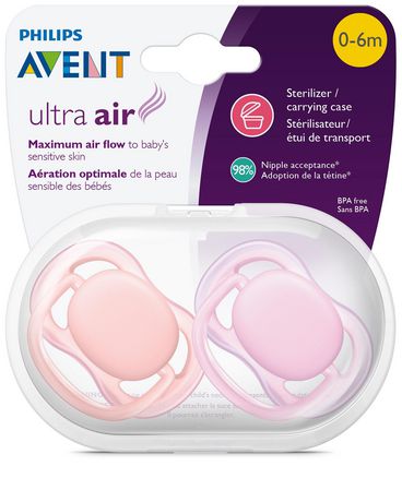 philips avent ultra air pacifier pink peach packaging