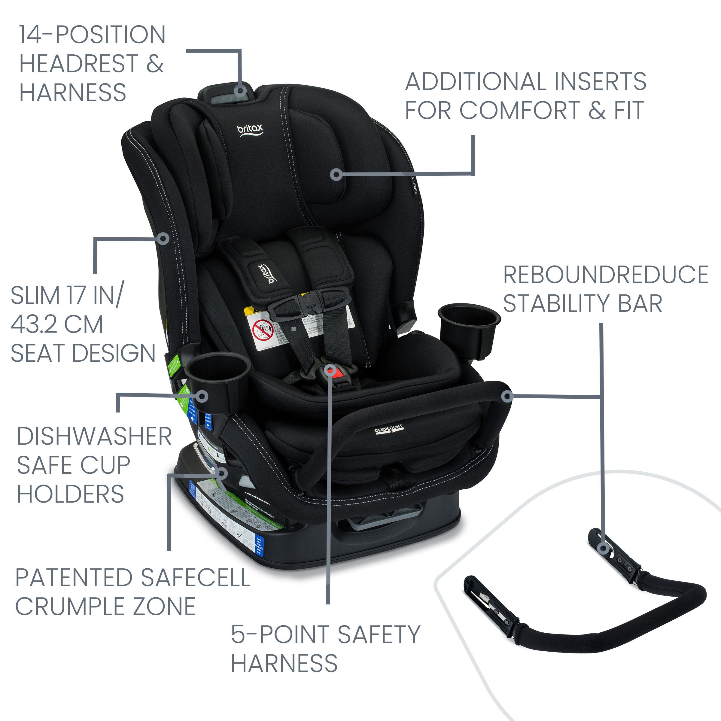 britax roundabout onyx Britax Poplar S ClickTight® Infant/Child Car Seat