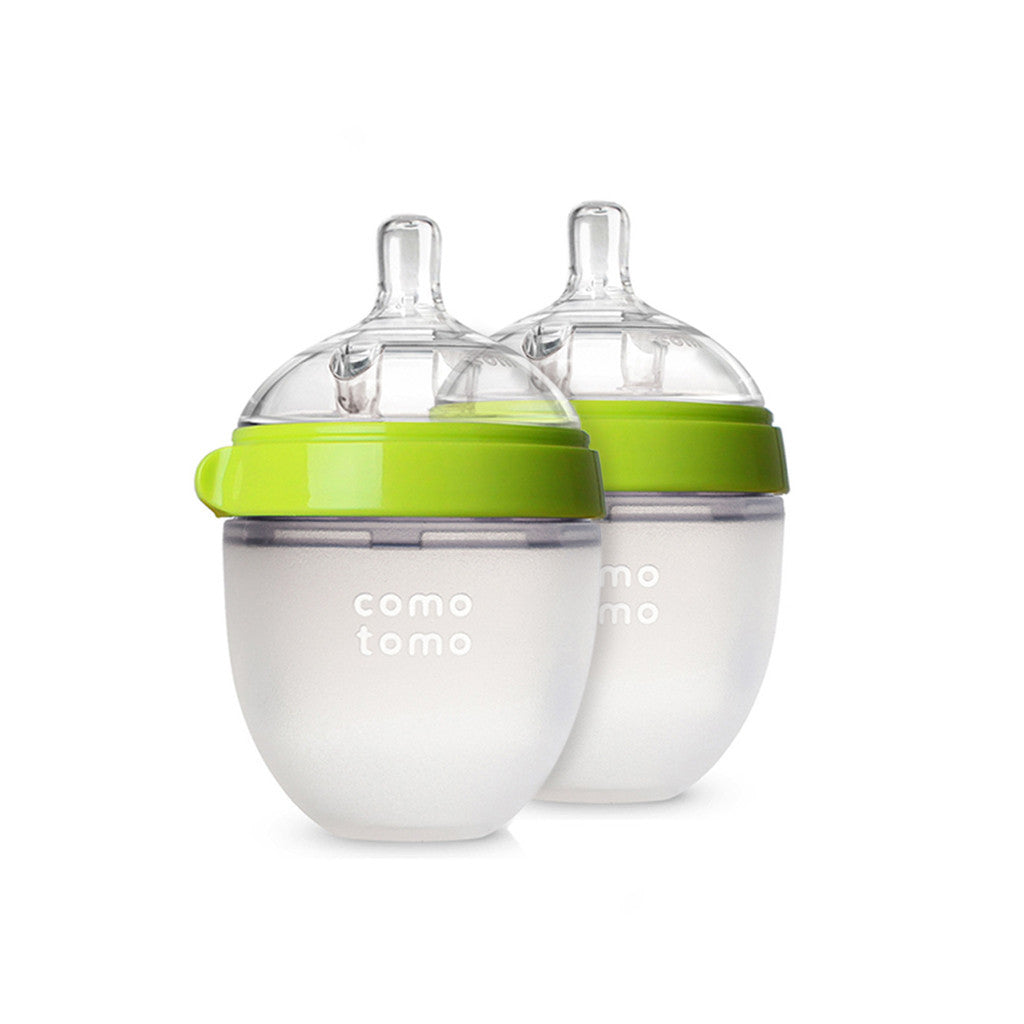 como tomo baby bottle silicone green