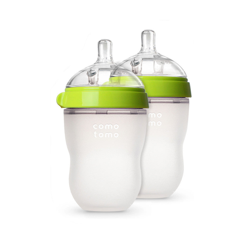 como tomo baby bottle silicone green