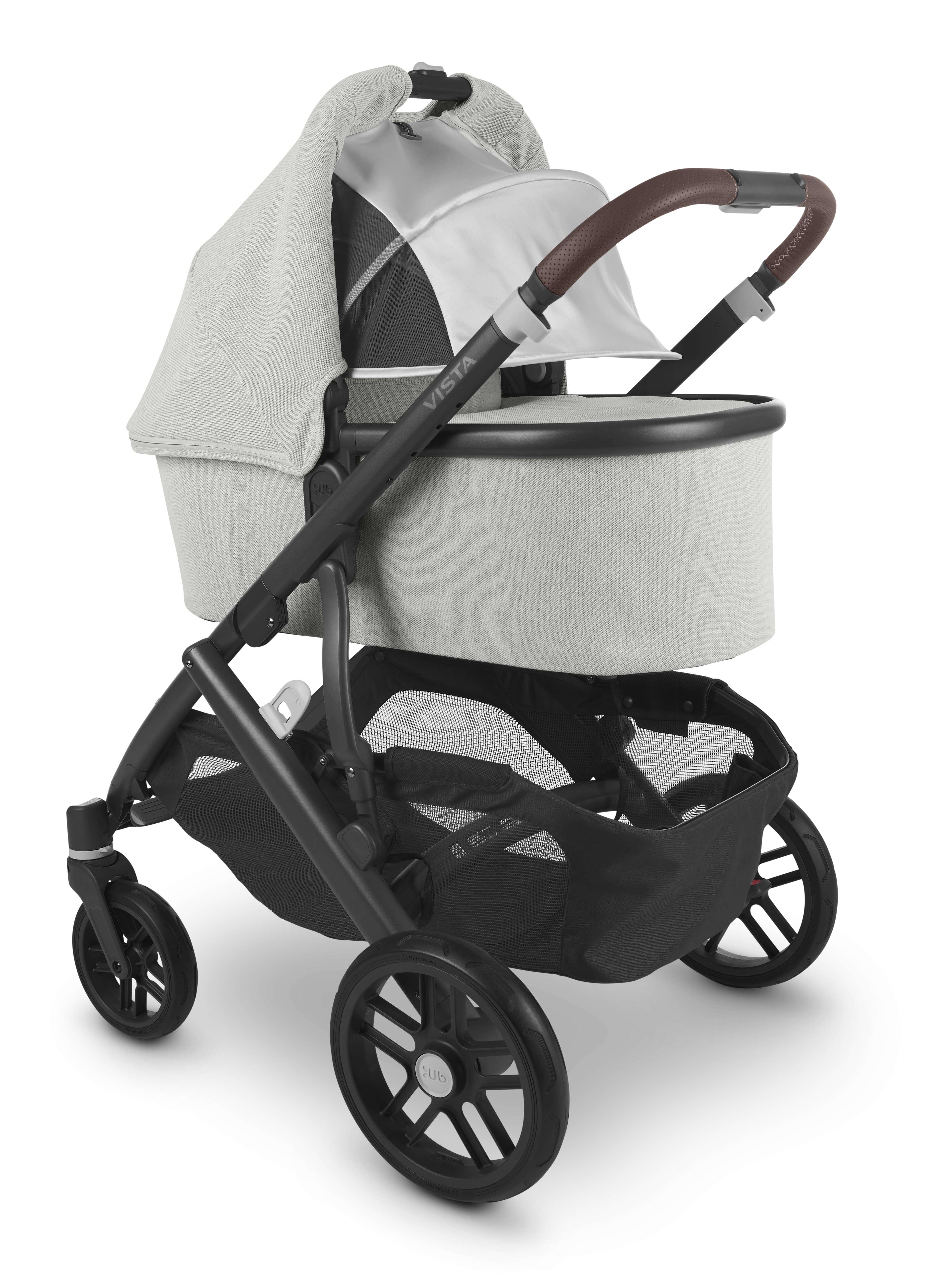 White top leather stroller
