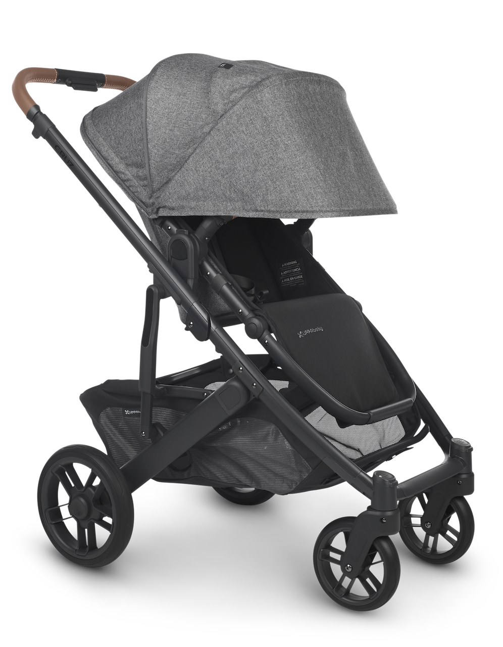 Uppababy CRUZ V2 Stroller GREYSON Charcoal Melange Carbon Saddle Leather Love Me Do Baby Maternity