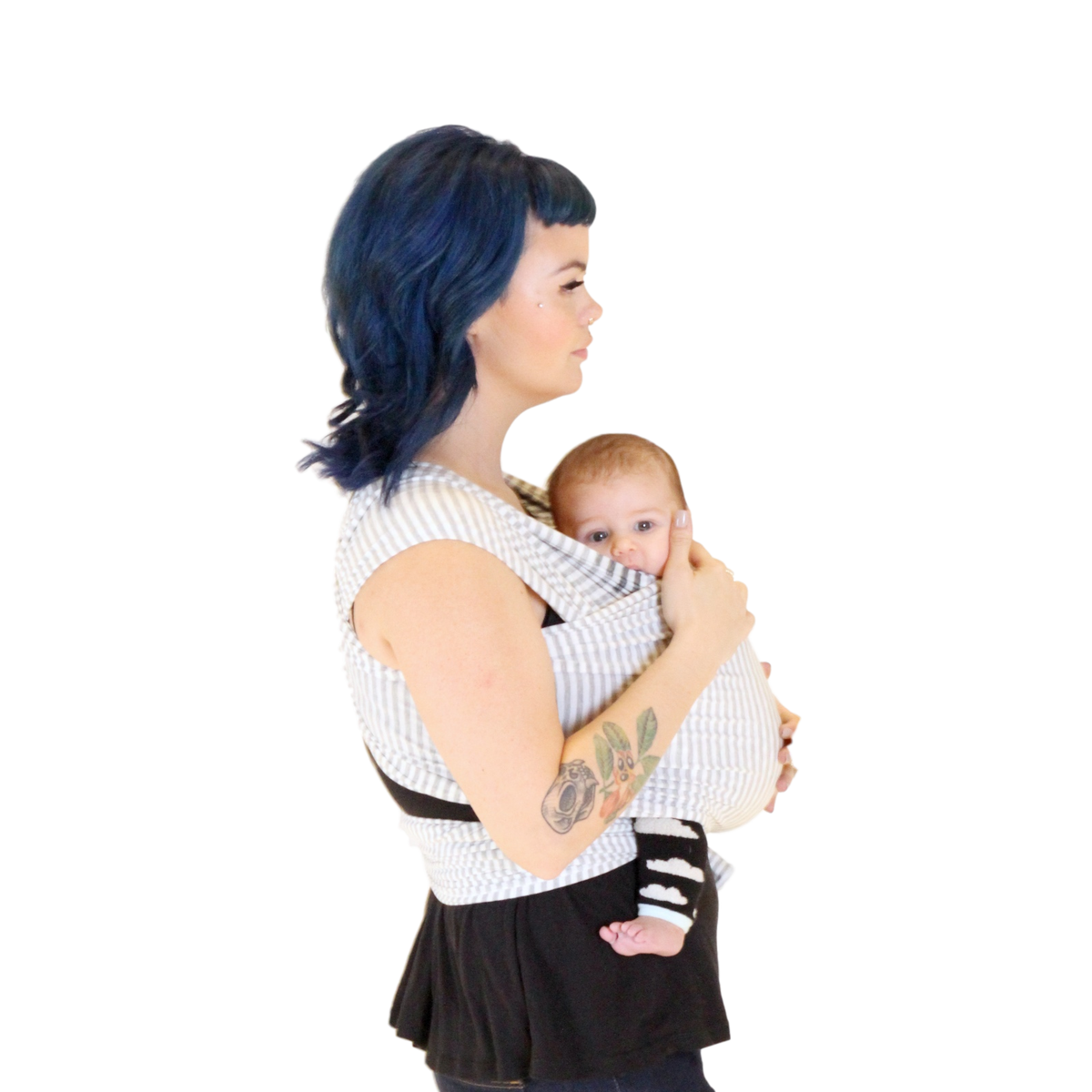 beluga baby baby wrap carrier the shannon light grey and white stripe