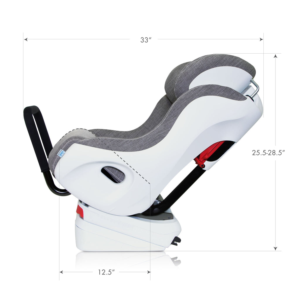 clek foonf convertible car seat side dimensions