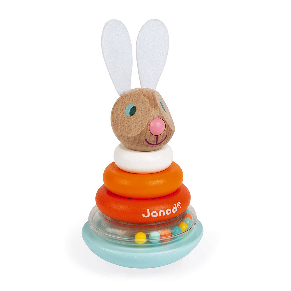 janod stackable roly-poly rabbit carrot