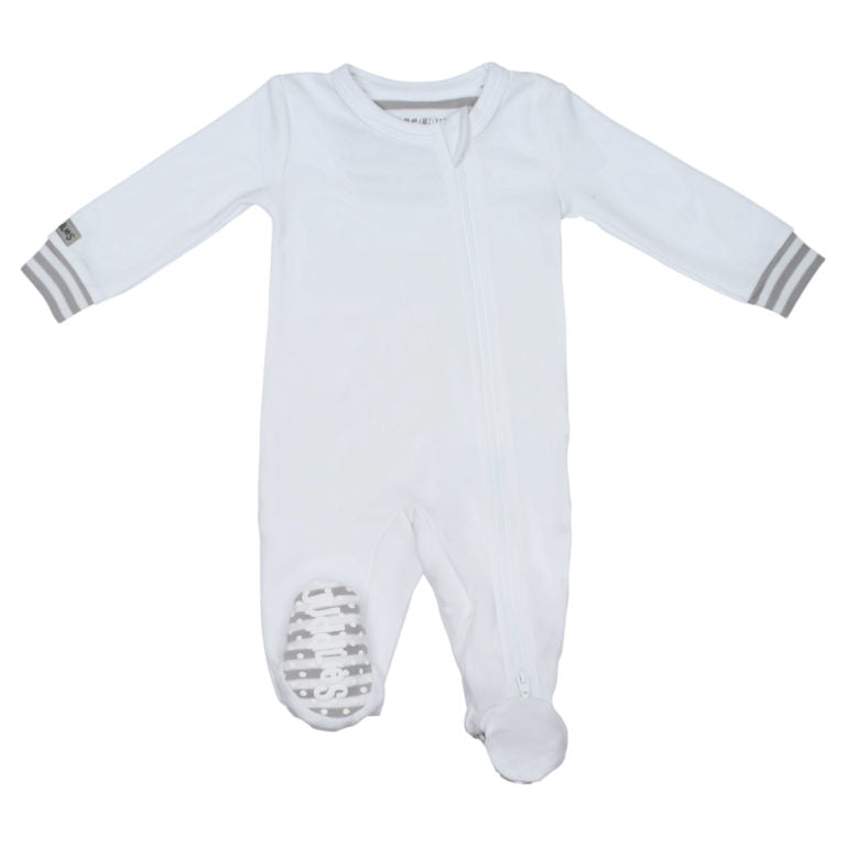 juddlies organic cotton essential sleeper white grey