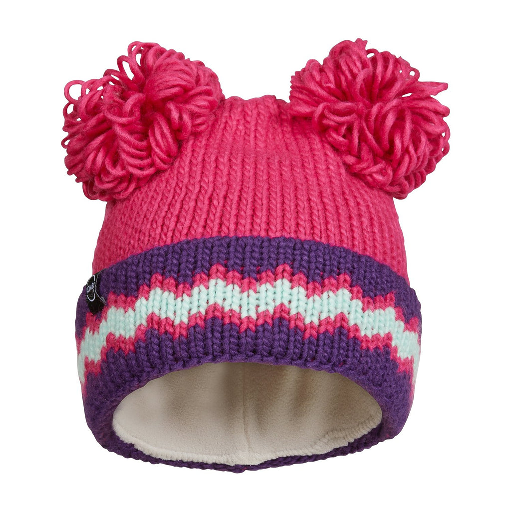kombi the adorable childrens pom pom toque beanie hat bright pink