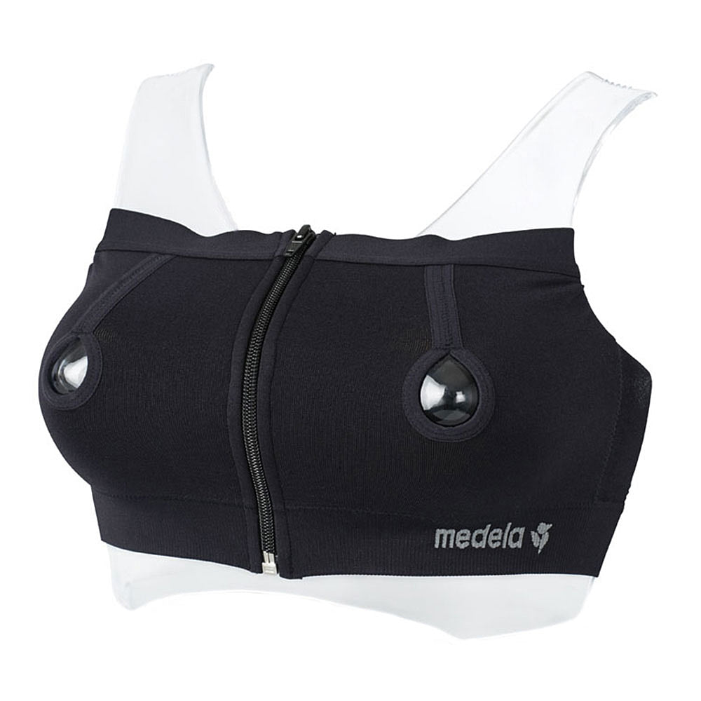 Medela Easy Expression Hands-Free Bustier Breast Pump Bra Black Medium Used