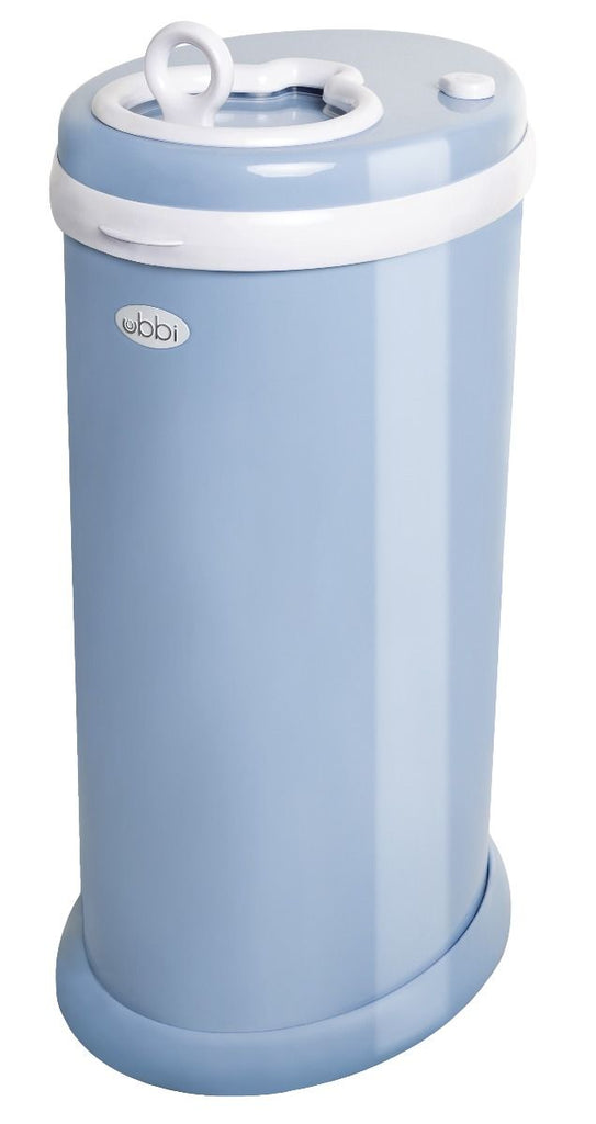 ubbi stainless steel diaper pail cloudy blue